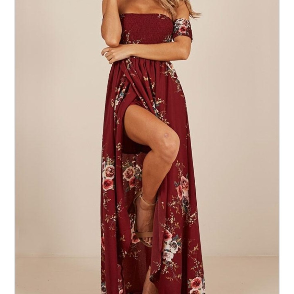 Off the shoulder maxi dress
